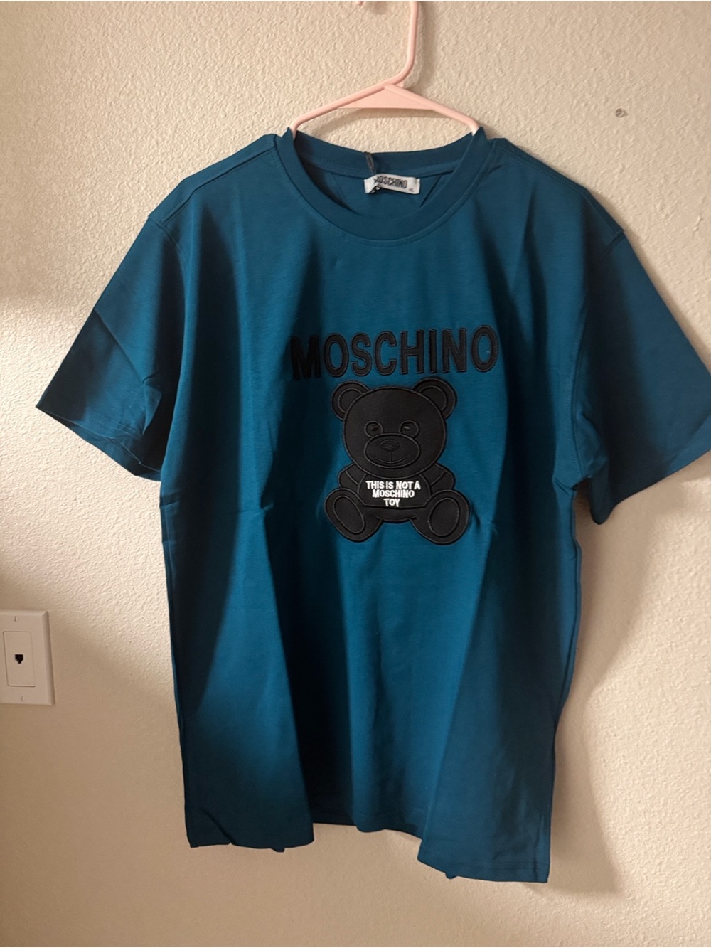 Moschino Kids Teal Bear Logo Tee